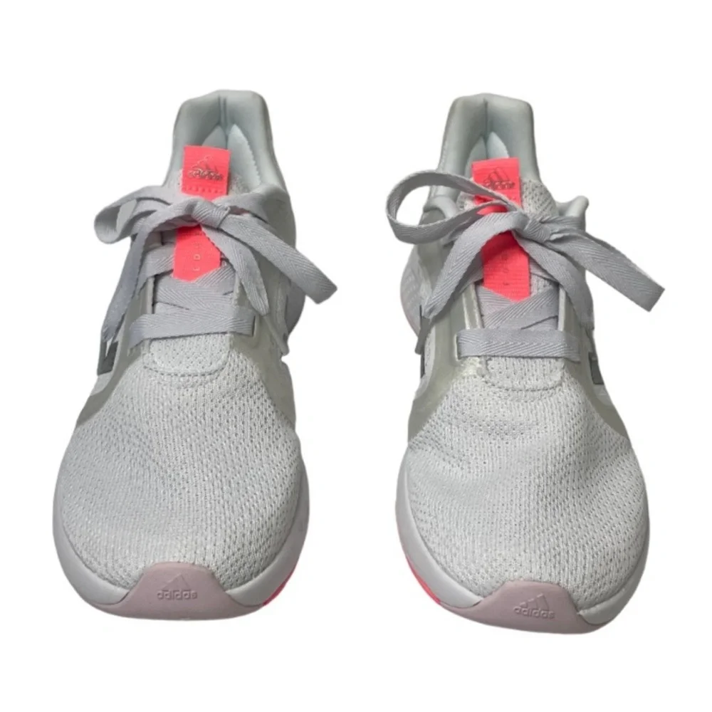 Adidas Bounce Edge Athletic Shoes Running Gray White Silver Coral Pink Size 11